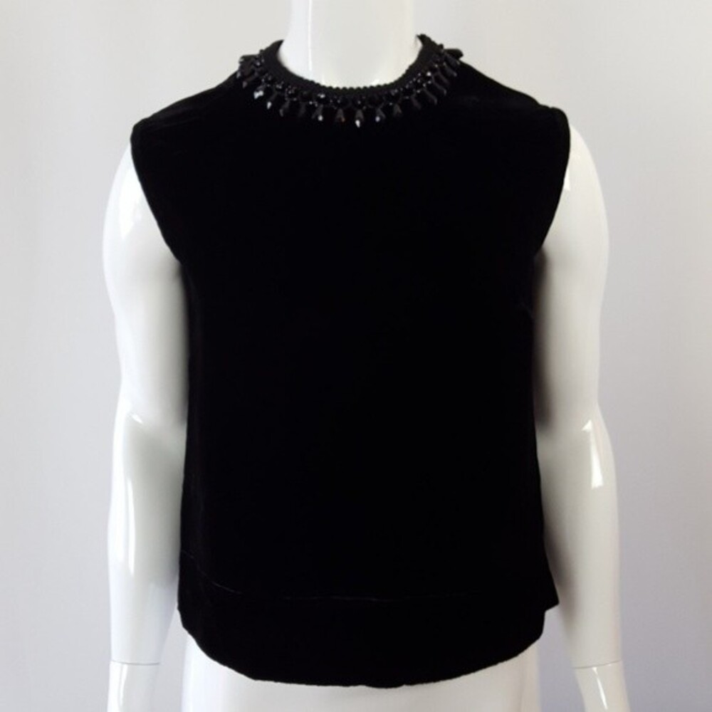 Vintage 60's Baar & Beards Black Velvet Beaded Tank